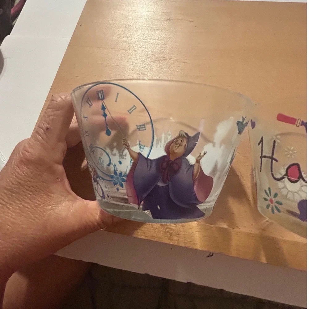 Disney Cinderella and Doc McStuffins Glass Bowls Set of 2 Clear Multicolor